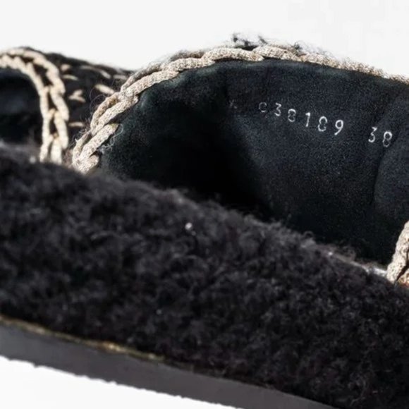 Chanel 2022 CC Black Knit Slide Sandals - Picture 11 of 12